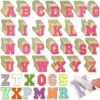 Yunlly 312 Pieces Chenille Letter Patches Self Adhesive A-Z Glitter