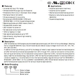 MeanWell LRS-100-12 100W Universal AC input / Full range Single Output Switching Power Supply Transformer (100W)