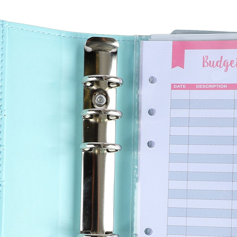 A6 PU Notebook Binder with Transparent Card Pocket Magnet Clasp