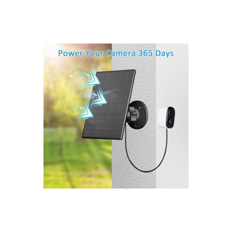 2W Solar Panel for Outdoor Security Cameras - Adjustable Mount