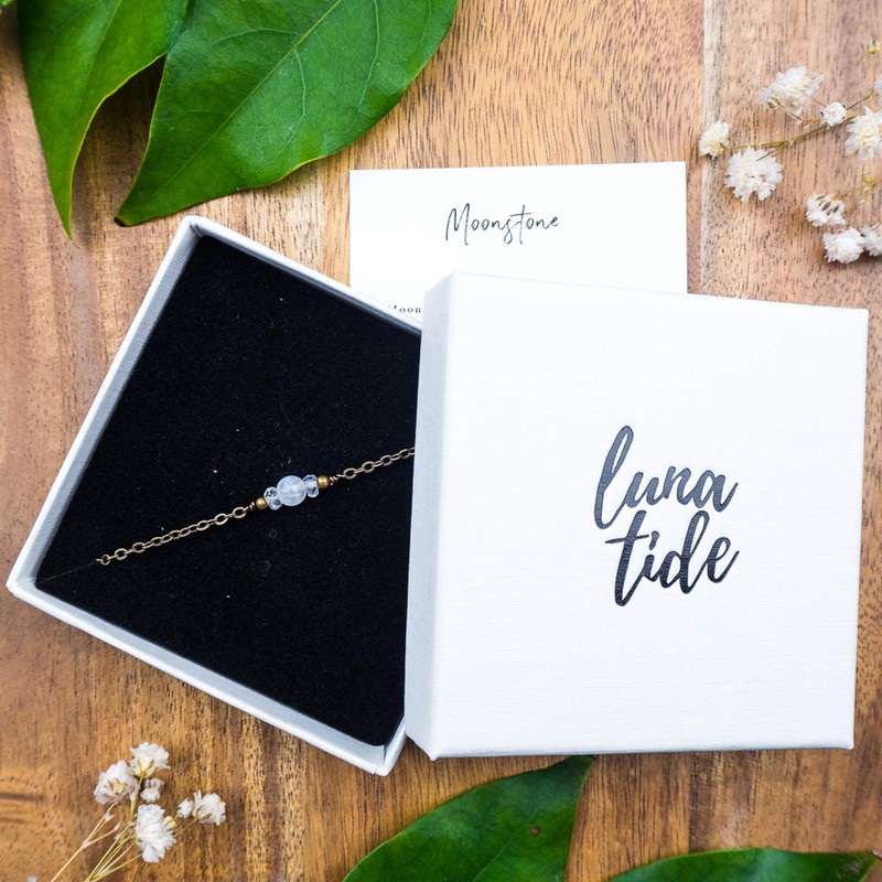 Rainbow Moonstone Dainty Choker in Bronze