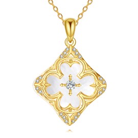 ONEFINITY Clover Necklace for Women 925 Sterling Silver Four Leaf Clover Pendant Necklace Good Luck Clover Jewellery Gift