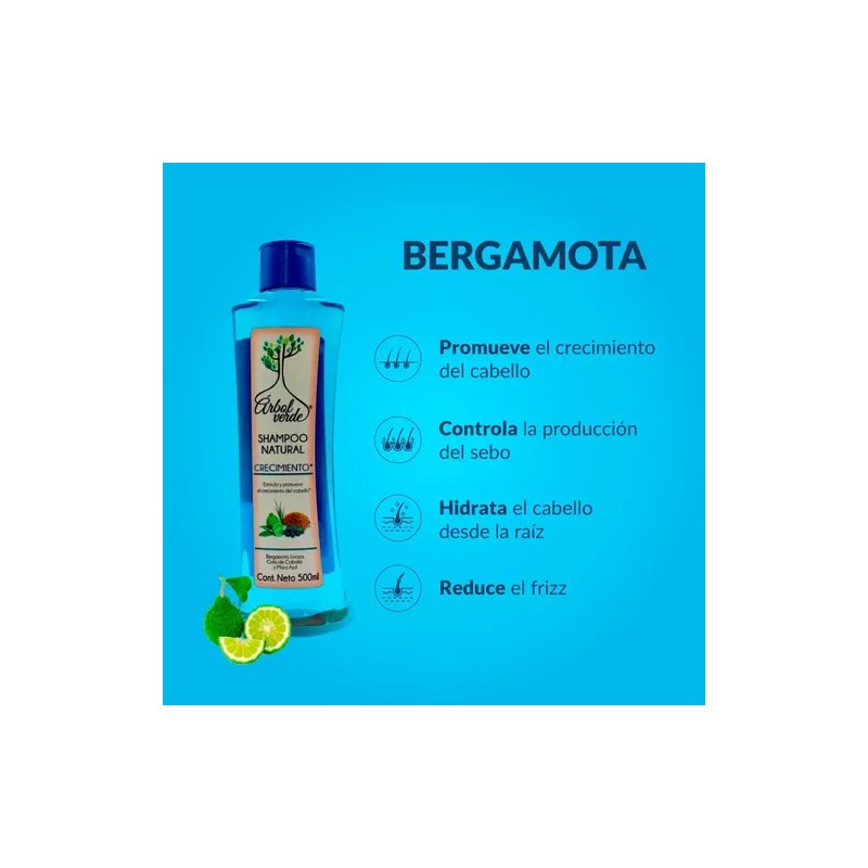 Shampoo Árbol Verde Natural Crecimiento 500ml