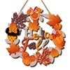 Fall Door Sign Autumn Front Wooden Wreath Hanging Thanksgiving Cartoon