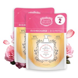 Panier des Sens Liquid Hand Soap Refills - Rose Floral Fragrance - Foaming Moisturizing Hand Soap - French Traditional Savon de Marseille for Kitchen & Bathroom - 34.4 Fl.oz Hand Wash 97% Natural