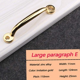 1PCS Cabinet Pulls Aluminum Alloy Minimalist Cupboard Door Handles Gold Furniture Bow Pulls with Screws(110mm)