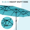 OVASTLKUY 13Ft Patio Umbrella with Solar Lights Outdoor Double-Sided Market
