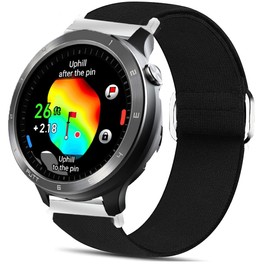 Lamshaw Compatible for Voice Caddie T11 PRO Bands, Quick Release Stretch Elastics Nylon Adjustable Replacement Strap Accessories Compatible for Voice Caddie T11 PRO, T9 Watch (Black, 20mm size band)