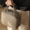 Gratante abb-g0066 Genuine Cowhide Leather 2-Way Cube Bag, Handbag, Women's,