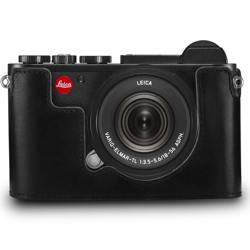 MegaGear Ever Ready Echtleder Kamera-Halbtasche mit Trageriemen für Leica CL