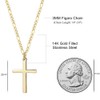14K Gold Filled Cross Necklace for Men Figaro Chain Stainless