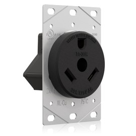 ELEGRP 30 Amps RV Receptacle, Flush Mounting Power Outlet, NEMA TT-30R 125V, Electrical Straight Blade Receptacle for RV and Travel Trailers, Heavy Duty, Grounding, 2 Pole 3 Wire, UL Listed, 1 Pack