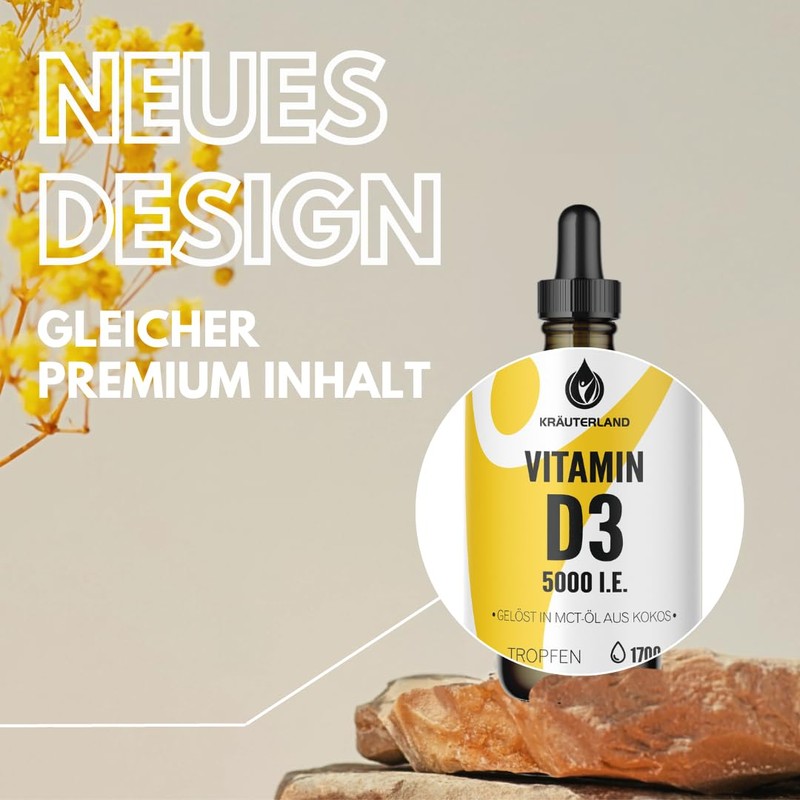 Kräuterland Vitamin D3 Drops 5000 IU - 50 ml Cholecalciferol