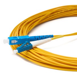 trueCABLE LC to SC OS2 Fiber Patch Cable, 0.5m (1.64ft), UPC Polish, 200GB Singlemode (SM) Simplex 9/125um, Riser Rated (OFNR), UL Listed, 1pc, Yellow