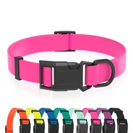 Nimble Waterproof Dog Collar, Easy to Clean Rubber Dog Collars with Quick Release Buckle Fits Small Medium or Large Dogs