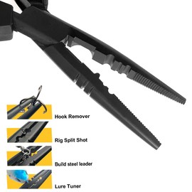 Viganoc 7-inch Fishing Pliers with Rust-Resistant Teflon Coating, Fresh/Sea Fishing Tools, Comfortable Grip Fishing Gear for Fishing Trips