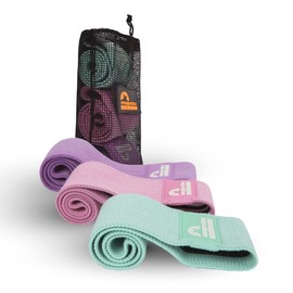 MAJESTIC SPORT Booty Band Set, 3 x Strengths & Lengths, 3 x Designs, Includes Carry Bag (Hip Bands, Resistance Bands Set, Fitness Bands Set, Sports Bands, Training Bands, Gymnastics Band, Fitness