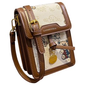 Ant Women's Smartphone Pouch, Shoulder Bag, Purse Pochet, Cross-body Carry Pouch, Adjustable Length, Convenient to Carry, Lightweight, Stylish, Shoulder Pouch, Braun