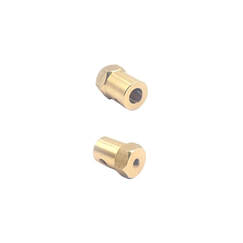 Pack of 10 6 mm Brass Hexagonal Shaft Coupling Motor