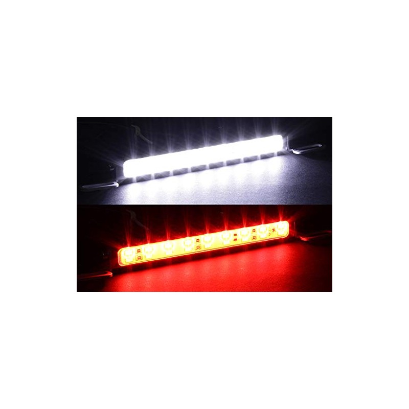 EPARTS Universal Car Truck Bright White/Red 12-LED Bolt-On Rear License