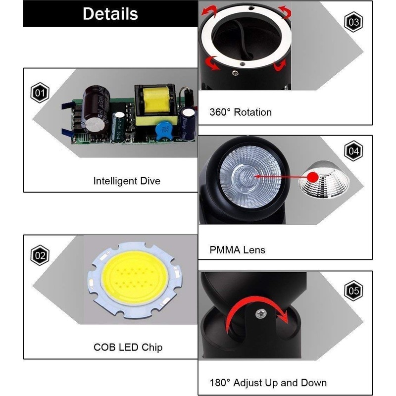 Kiven LED Accent Uplight with Foot Control On Off Switch，