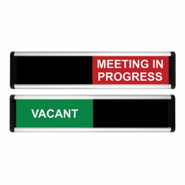 Viro Vacant/Meeting in Progress Sliding Door Sign - Green/Red Edition - 214 x 60mm