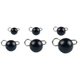 MUUNN 10Pcs Tungsten Cheburashka Weights Fishing Sinkers, 1~30g Tungsten Cannonball Jig Head Fishing Weights Tungsten Cheb Rig Weights, Black(1.5g)