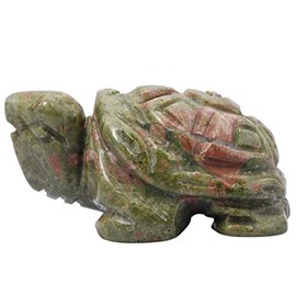 mookaitedecor Crystal Turtle Statue Sculpture Stone Healing Reiki Pocket Gemstone Figurines 1.5 Inch
