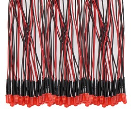 50pcs 12V Pre-wired 5mm LED Light Emitting Diodes, Red