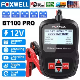 FOXWELL BT100 Pro Battery Analyzer 12V Automotive Battery Cranking Charging Test