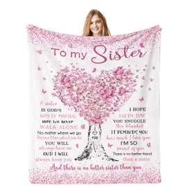 Jamfind Jamfind Sister Gifts, Big Sister Gift, Happy Birthday Gifts for Sister from Sister Brother, Sister Blanket 60"x 50", Sisters Birthday Graduation Gifts Ideas for Women, Best Sister Ever Gifts