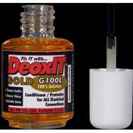 Caig 2 pack - DeoxIT® Gold, G100L liquid 7.4ml 100% solution, Brush Applicator