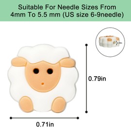 Yzzyemn 10 Pcs Knitting Needle Stoppers, Knitting Needle Point Protectors Cute (Sheep) Knitting Supplies fit Size 7-13 (4.5mm-9mm) Needles, Knitting Crochet Supplies,Knitting Needle caps