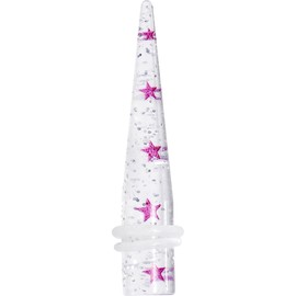 Body Candy 0 Gauge Clear Acrylic Glitter Purple Star Confetti Taper Ear Gauge Plug (1 Piece)