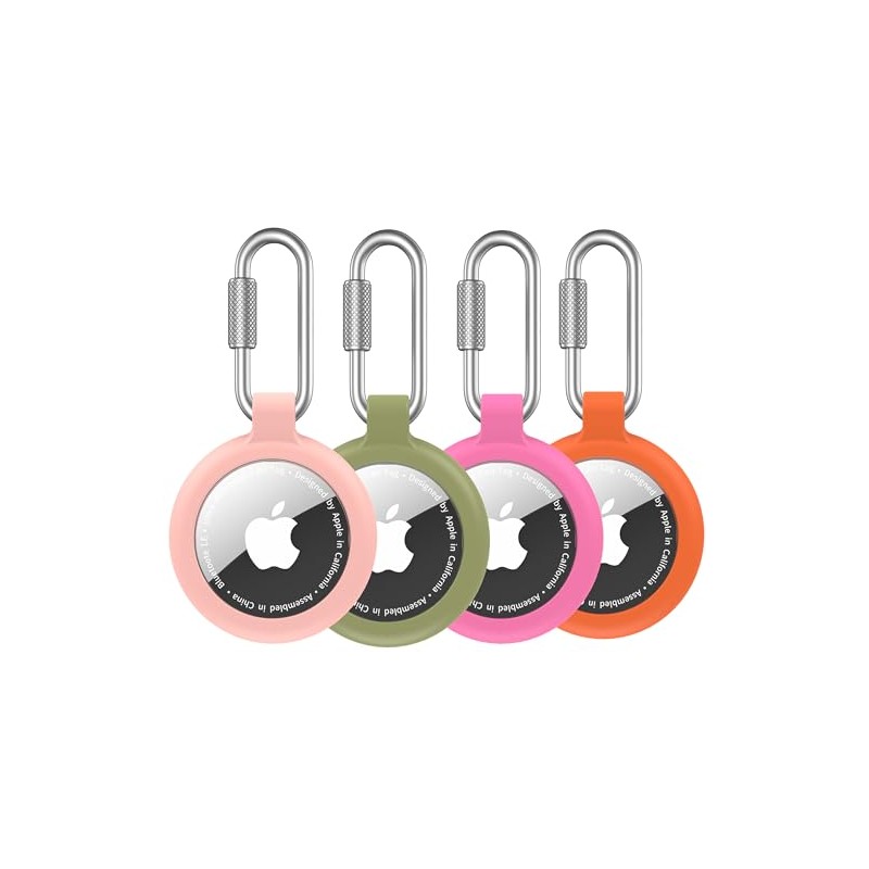 Waterproof Holder for AirTag Keychain - 4 Pack with Carabiner