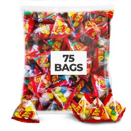 Jelly Belly Individual Pyramid Packs | 75 PACK | Mini Bags of assorted Jelly Beans | 75 bags of 0.28oz | Assorted Flavors | Pyramid shaped bags
