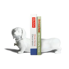 Danya B. Dachshund - Sujetalibros, Color Blanco