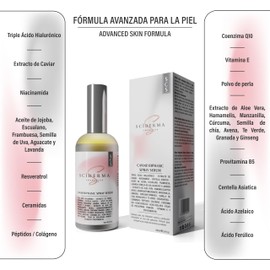 Caviar Biphasic Facial Serum Extract 100ml Moisturising Facial Mist Triple Hyaluronic Acid Antioxidant Extracts Peptides Niacinamide Azelaic Ferulinic Acid Q10