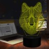 PONLCY Wolf LED Night Light, 16 Colours, 3D Illusion Lamp,