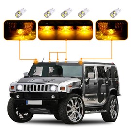 LBRST Replacement for Hummer H2 Cab Roof Lights Housing 2003-2009 for Hummer H2 SUT Cab Roof Top Clearance Marker LED Light Lamps Cab Marker Roof Running Top Lights w/T10-6-5730-SMD Xenon White