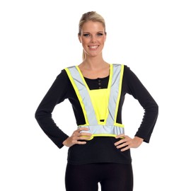 Equisafety Adjustable Body Harness - High Viz Yellow with Silver Reflective Tape, Child