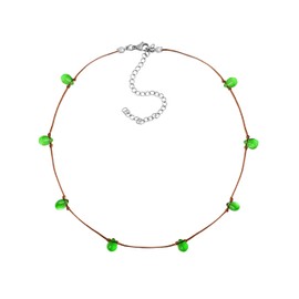 Sacina Green Glass Beaded Boho Necklace, Hippie Summer Beach Necklace, Christmas Jewelry Gift for Women