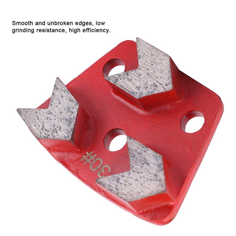 3PCS Trapezoid Diamond Floor Grinding Pad Disc #30 Grit Metal