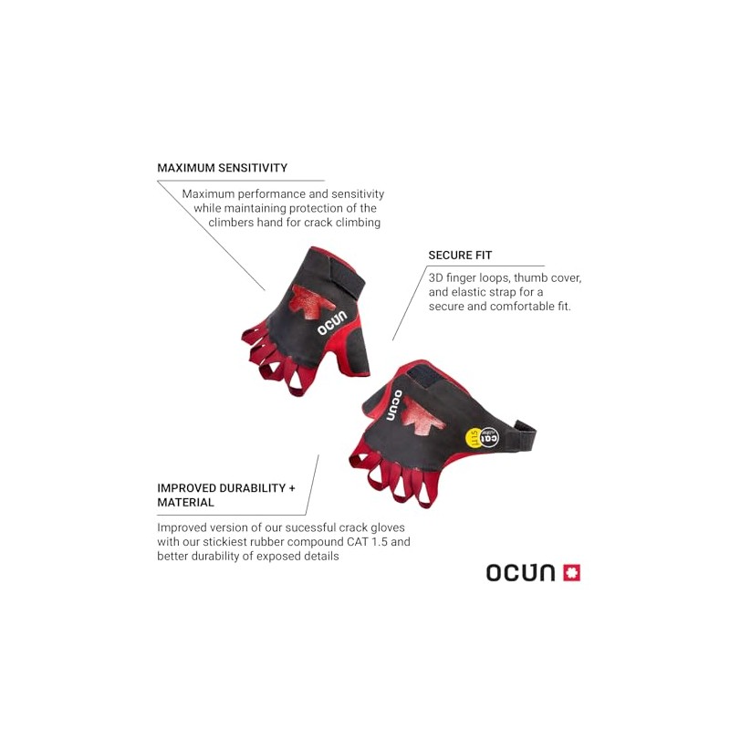 Ocun Crack Gloves Pro for Advanced Rock & Crack Climbing,