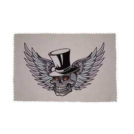 U24 Glasses Cleaning Cloth Winged Skull with Cylinder Flag Glass Cleaning Cloth Microfibre Cloth