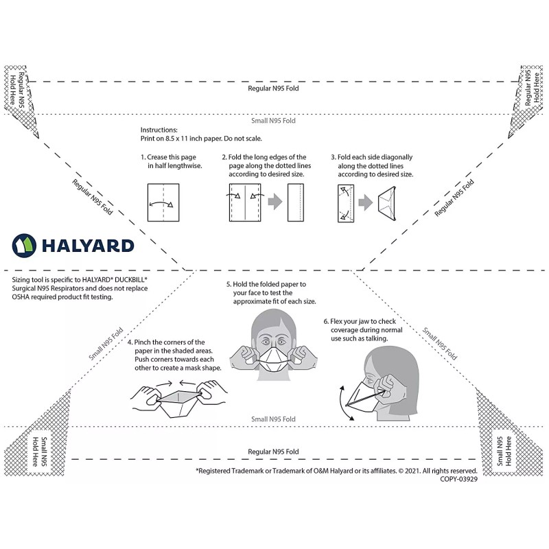 HALYARD 46727 FLUIDSHIELD ASTM Level 3 Face Mask Regular Size