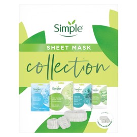 Simple Sheet Mask Collection Moisturising Gift Set with Headband & Wristbands of Beauty Products 4 piece