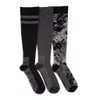 MUK LUKS Men's 3 Pack Nylon Compression Knee-High Socks, Black,