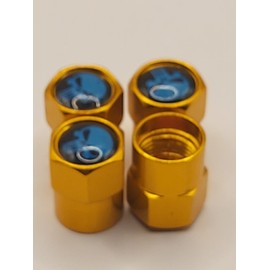 Unbranded 1 Set of 4 Gold Punisher Tire Valve Stem Caps For Car, Standard Fitting #142