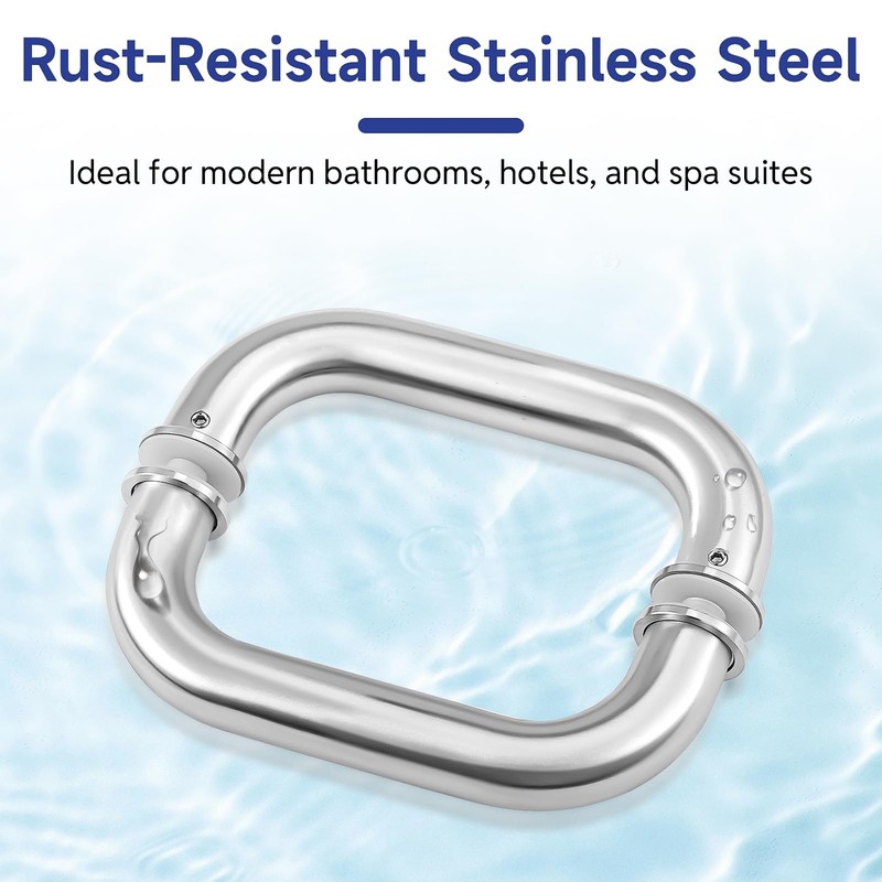 Lidajida 6'' C-Shaped Glass Shower Door Handle Back to Back